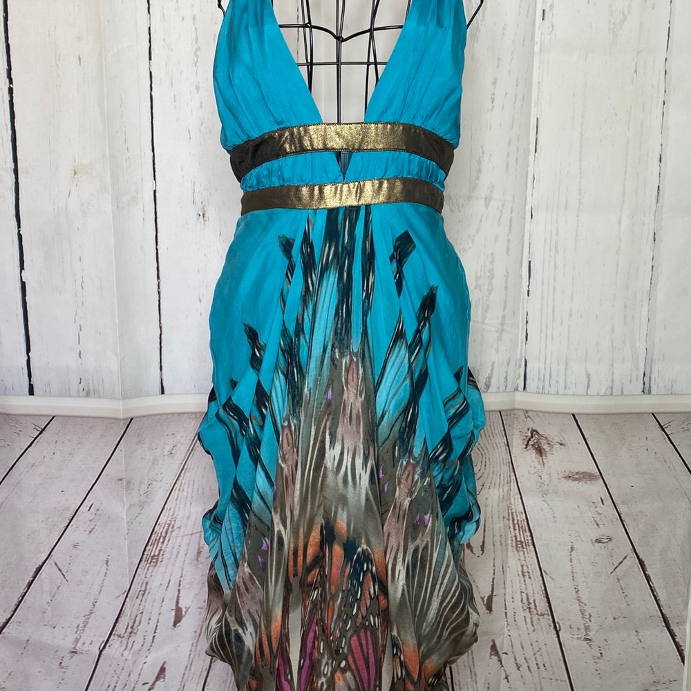 Bebe Maxi Dress 100% silk - Picture 7 of 12